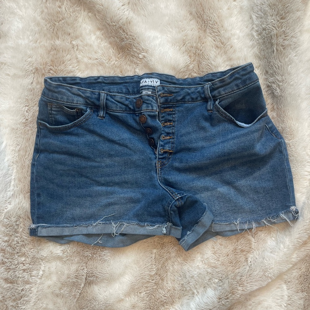 Ava & Viv Blue Jean Shorts Classic Cut-Off Style